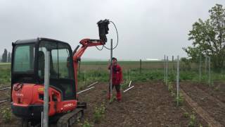 ÚJ!!! Szőlőfémoszlopok lenyomása hidraulikus vibrálással