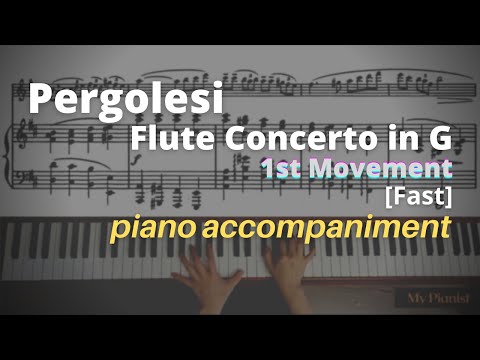 Pergolesi - Flute Concerto in G, 1st Mov: Piano Accompaniment [Fast]