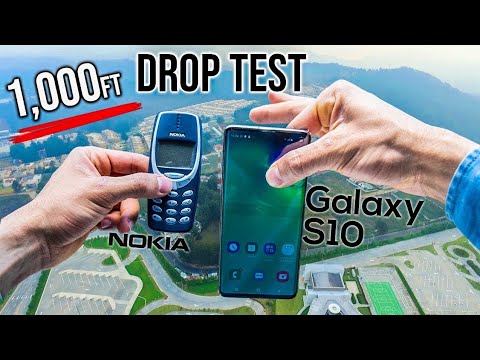 Samsung Galaxy S10 Drop Test From 1000 Feet vs. Old Nokia 3310 Drop Test from 1000 Feet