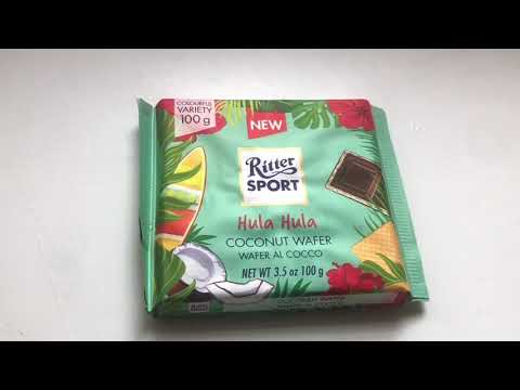 Unwrapping Ritter Sport Hula Hula Coconut Wafer