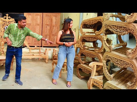 Teakwood and Sheesham Wood Carving Furniture Collection 🔥 | Detailed video information Video