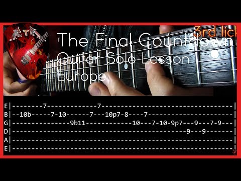 The Final Countdown Guitar Solo Lesson - Europe (with tabs)