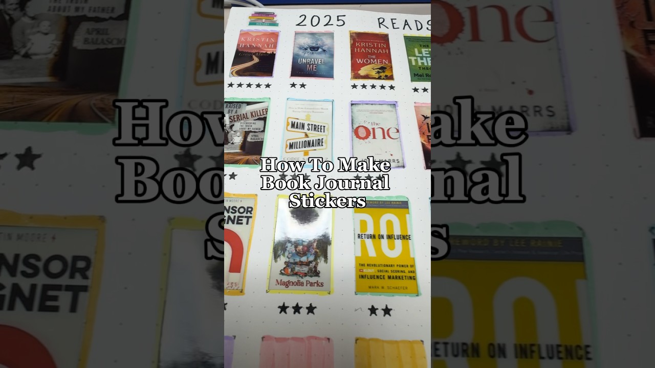 How to make mini book cover stickers for your reading journal! With this little inkless printer!