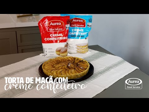 TORTA DE MAÇÃ  - COM CREME CONFEITEIRO AUREA