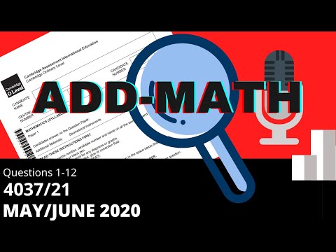 O-Level Add Math May June 2020 Paper 2 4037/21