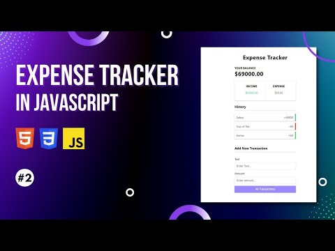 Expense Tracker In Javascript Responsive Js Tutorial 2 Html Css Js