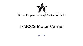 TxMCCS New Motor Carrier