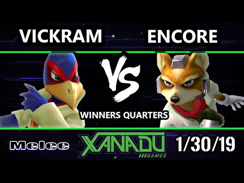 S@X 287 SSBM - Vickram (Falco) Vs. Encore (Fox)  - Smash Melee Winners Quarters