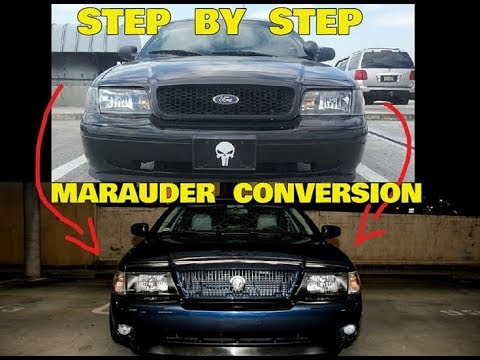 Converting a Crown Victoria to a Mercury Marauder Part 1 of 3 Header pannel and grill install