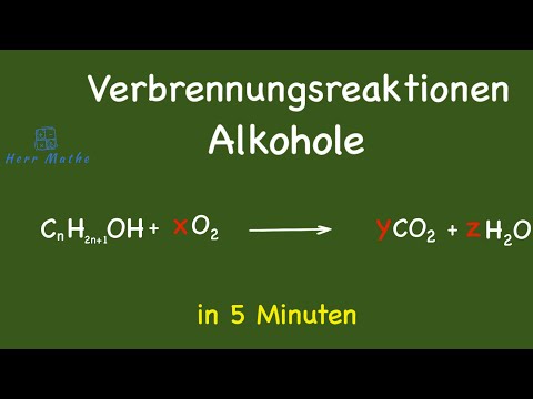 Combustion reaction of alcohols