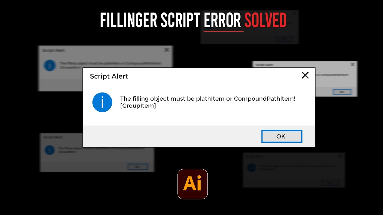 The filling object must be plathItem or CompoundPathItem! [GroupItem] | Fillinger Script Error