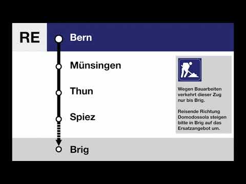 BLS Ansage - Begrüssung im RE nach Domo - Verkehrt nur bis Brig (Bauarbeiten)