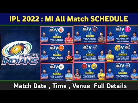 IPL 2022 - MI All 14 Match Full Schedule | Mumbai Indians