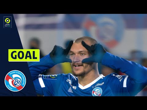 Goal Ludovic AJORQUE (45' +2 - RCSA) RC STRASBOURG ALSACE - FC GIRONDINS DE BORDEAUX (5-2) 21/22