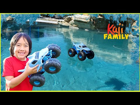 Monster Truck Car on Ice vs Water!!!