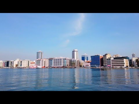 Excursão a pé 4K em Izmir | Píer Konak, Pasaport | Turquia 2021