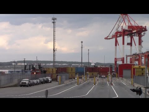 CN Local Train 517 Lifting MSC Containers from PSA Terminal - Halifax, NS