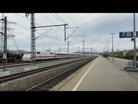 Ein 401 auf der Schnellfahrstrecke Mannheim - Stuttgart bei 280 KM/H. Deutsche bahn ICE Verspätung.