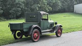 1929 Ford Model A Roadster Pickup Start Up and Drive Away