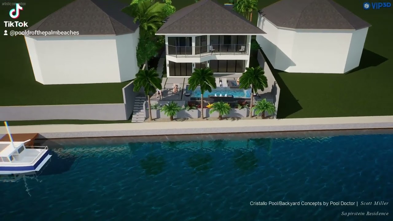 Awesome 3D rendering/design of new upcoming pool and complete exterior rebuild in Boca Raton, FL.