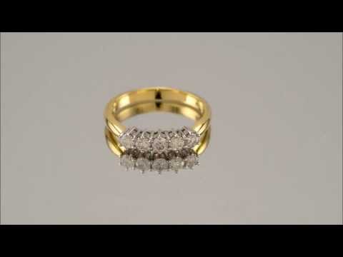 18ct Gold 1/2ct Five Diamond Ring - D1273