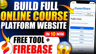 I Built a Full Online Course Website in 10 Minutes (Free Tools + Firebase)