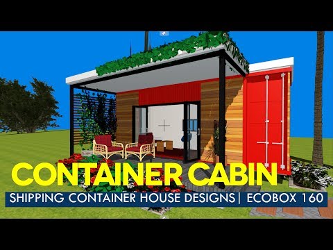 Modern Container House Designs with Floor Plans | ECOBOX 160 Studio Cabin Video