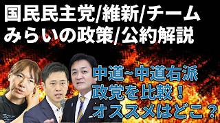 【ゆっくり解説】国民民主党、維新の会、チームみらいの重点政策とどんな人が投票すべきか徹底解説