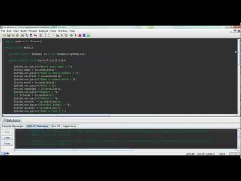 Java Tutorial 1 Making A Madlib Part 1