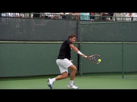 Stanislas Wawrinka Backhand In Super Slow Motion 2 - Indian Wells 2013 - BNP Paribas Open