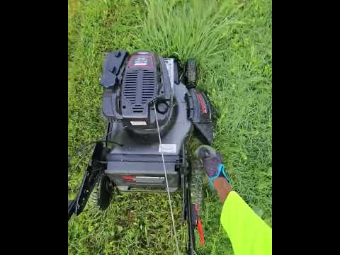 POV mowing overgrown grass with the 21” Echo LM-2119 #LawnCare