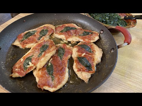 How To Make Chicken Saltimbocca with Wilted Garlic Spinach | John Cusimano