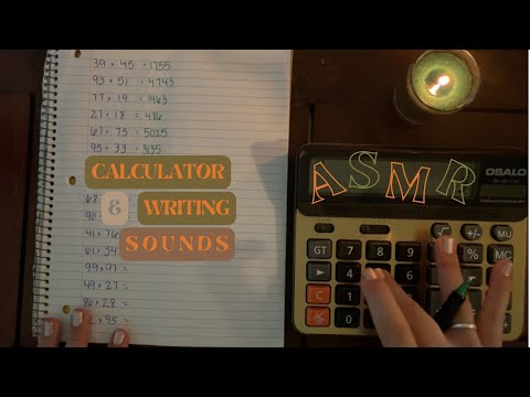 ASMR calculator and writing sounds - math problems, dim lighting, no talking