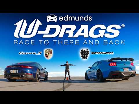 U-DRAG RACE: 911 Carrera S vs. Mustang Dark Horse Supercharged | Handling, Quarter Mile & More