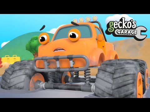 Max The Monster Truck Is STUCK｜Gecko's Garage｜Funny Cartoon For Kids｜Learning Videos For Toddlers