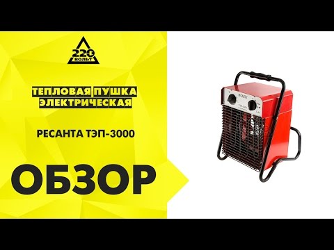Обогреватель РЕСАНТА ТЭП-3000 красный - Видео