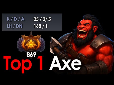 TOP Axe Offlane Gameplay — 25 Kill Domination | Immortal 869 | Patch 7.39e