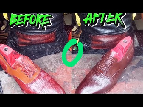 HOW TO PATINA SHOE FOR BEGINNERS. OLD OXFORD SHOE PATINA TRANSFORMATION .