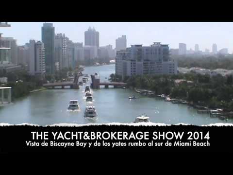 Yacht's Parade on Biscayne Bay in Miami Beach (Boat Show 2014)