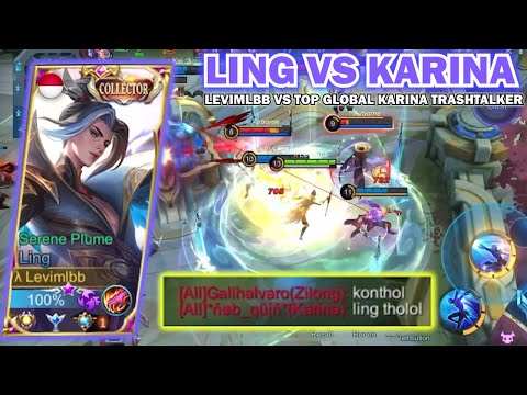 Ling Levimlbb Ketemu Top Global Trashtalker Karina !! | Ling Fasthand Gameplay - Mobile Legends