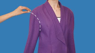 How to downsize a shoulder on the jacket to fit you perfectly - easy and simple!