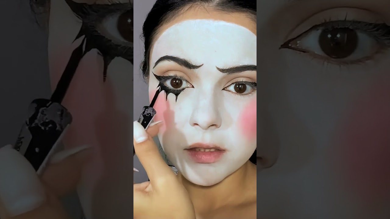 Easy mime Halloween makeup🎭 #makeupshorts  #asmr #makeuptutorial
