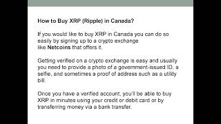 Ripple XRP Canada — How to buy and store it easily!