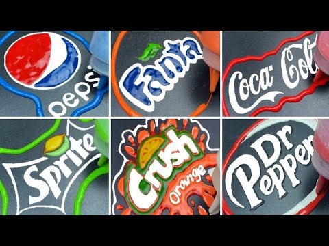 Pancake Art Challenge - Coca Cola, Monster Energy, Pepsi, Fanta and other logos