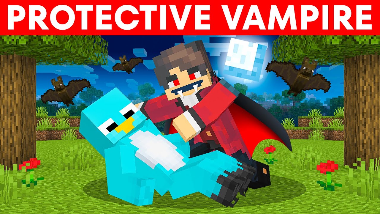 Playing Minecraft as a PROTECTIVE VAMPIRE!