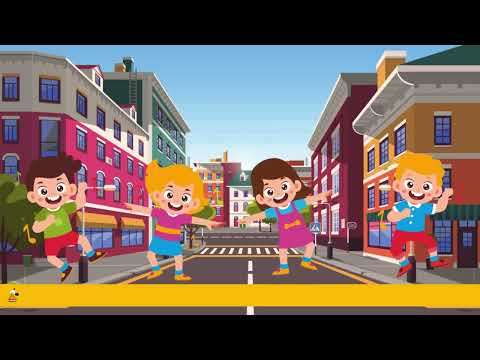 Places Around Town in French / English  - Learn French- Cartoons