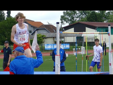 Mateusz Rebejko (POL) High Jump Boys (U18) 204 cm 3rd Place Peteroboj CZE-HUN-POL-SLO-SVK Ptuj 2023