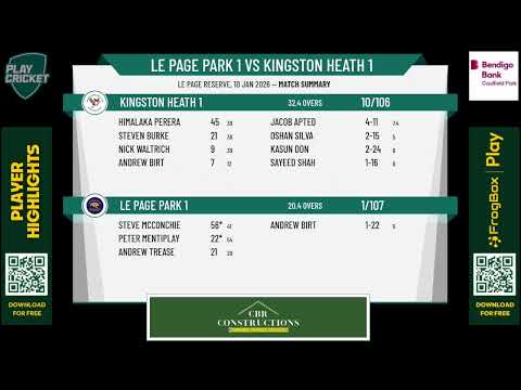 Le Page Park 1 v Kingston Heath 1