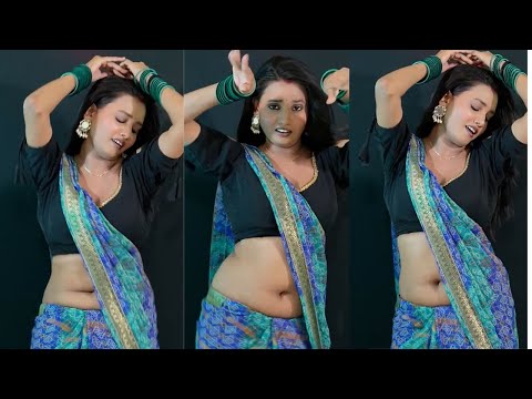 Low Hip Saree Draping Style Blue Printed Satin Saree With Cold Shoulder blouse