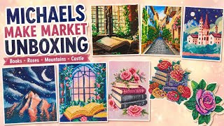 Michaels Make Market Diamond Painting Unboxing 📚 Books ⚘️ Roses ⛰️ Mountains & 🏰 Castle
